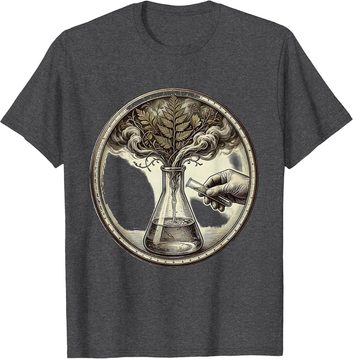 Science Teacher Lab Experiment Graphic Design T-Shirt - Dark Heather Grey