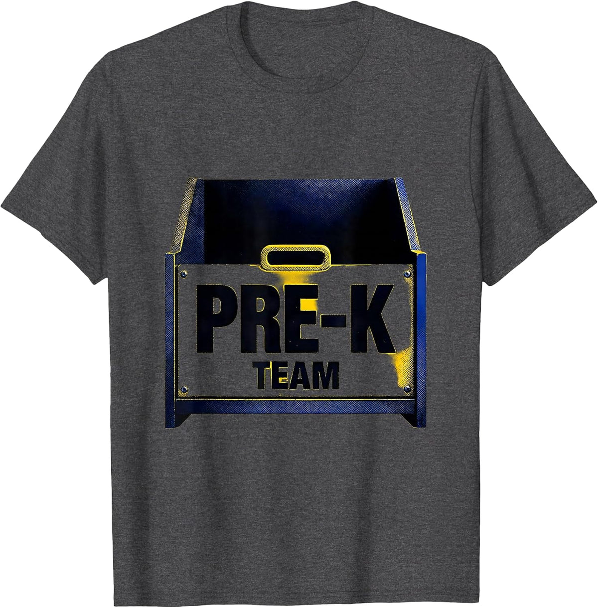 Men's Pre-K Team Funny Preschool Teacher First Day of School Gift T-Shirt - Dark Heather Grey