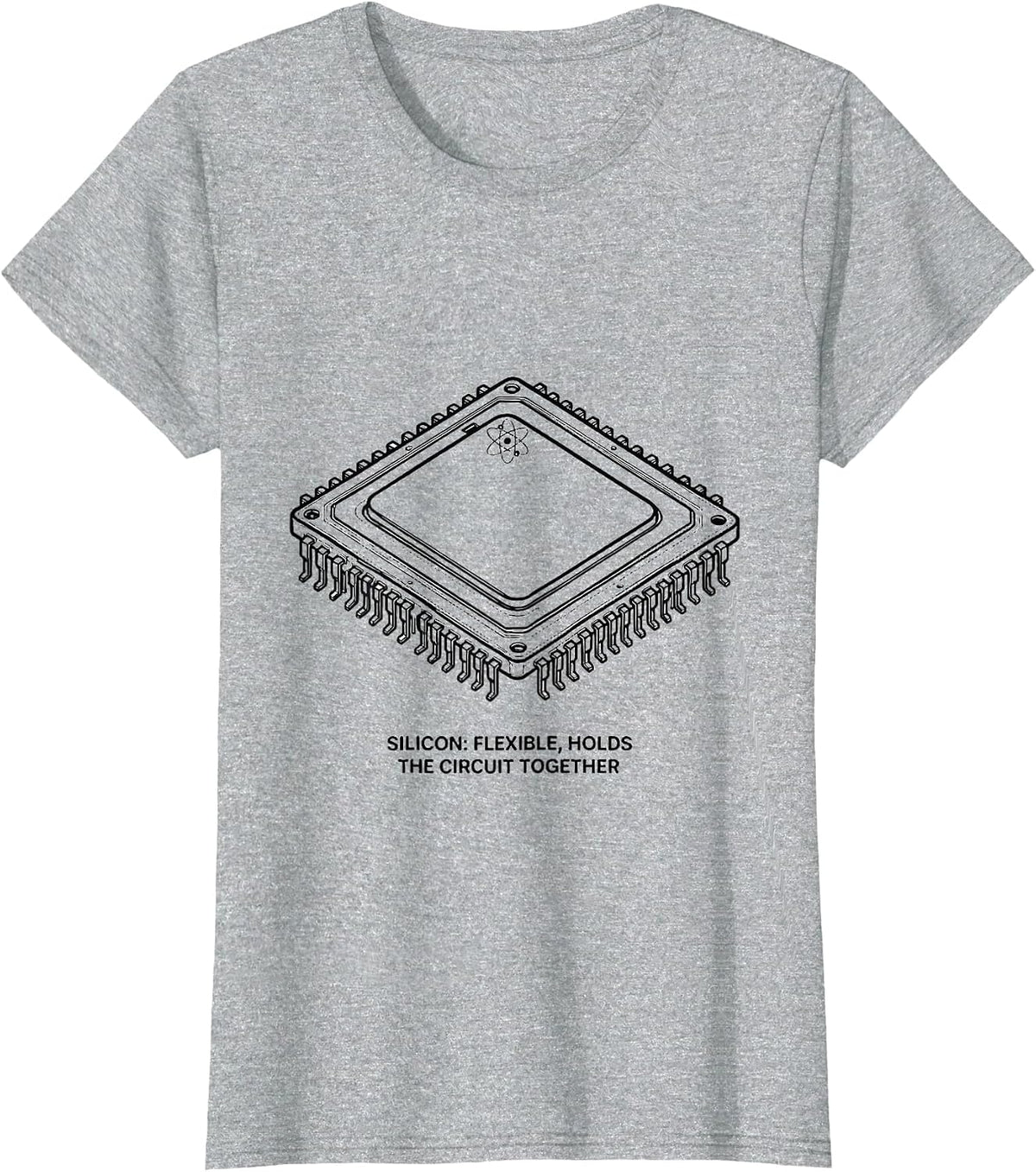 Silicon: Flexible, Holds The Circuit Together Science Geek T-Shirt - Heather Grey