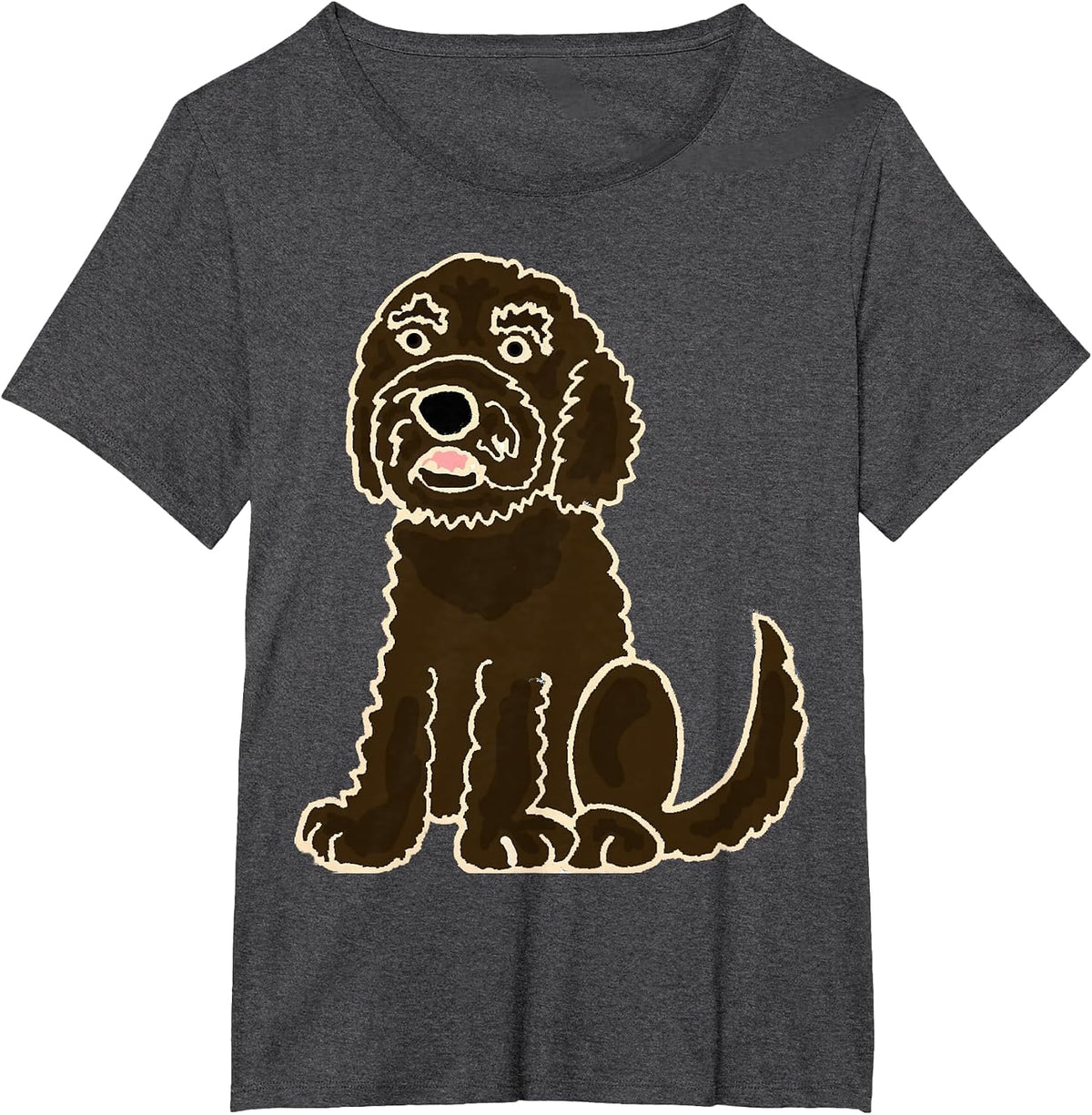 Smiletodaytees Chocolate Labradoodle Dog T-Shirt T-Shirt - Dark Heather Grey