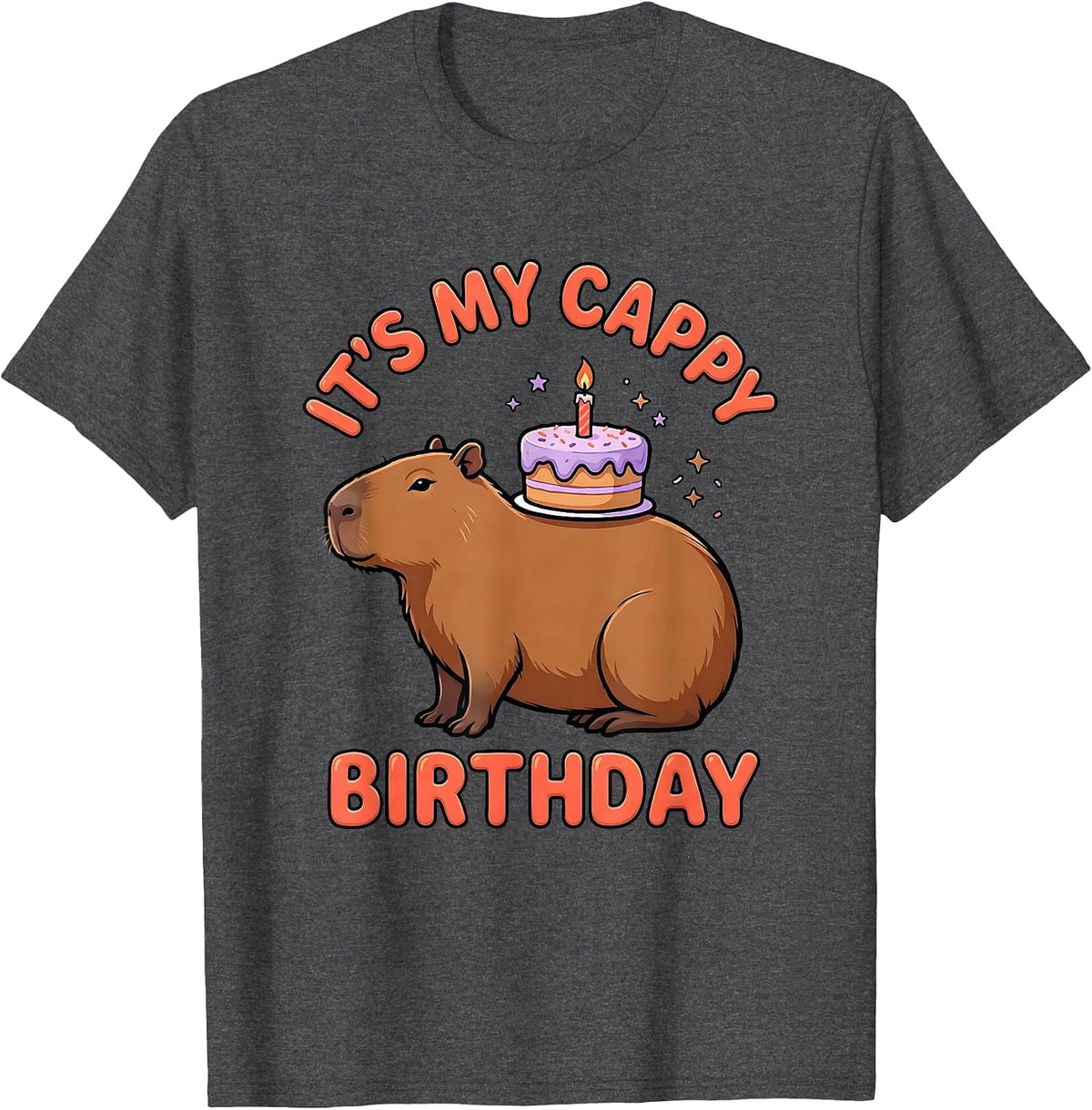 Men's It's My Cappy Birthday Kawaii Capybara Birthday Gift T-Shirt - Dark Heather Grey