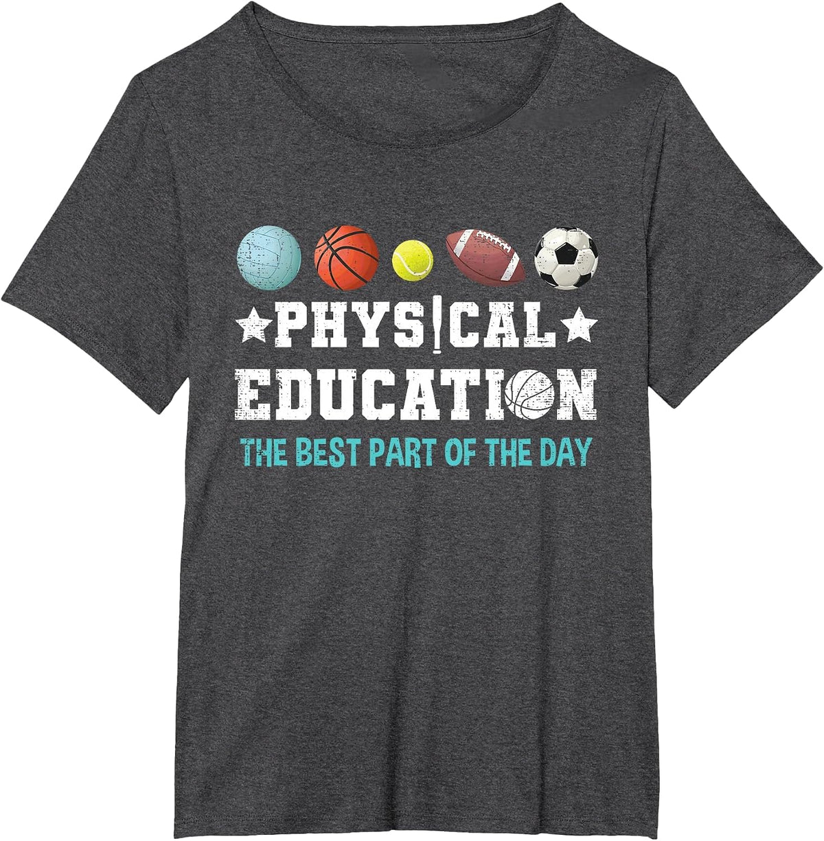 Physical Education PE Teacher Strong School P.E. Teacher T-Shirt - Dark Heather Grey
