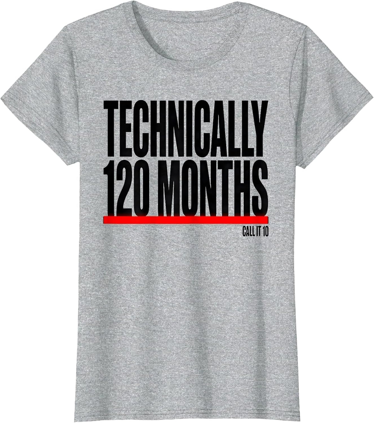 Women's Technically 120 Months Call It 10 Vintage Retro Birthday T-Shirt - Heather Grey