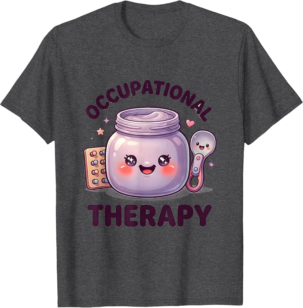 Men's Occupational Therapy Cute Kawaii Pediatric OT Month T-Shirt - Dark Heather Grey