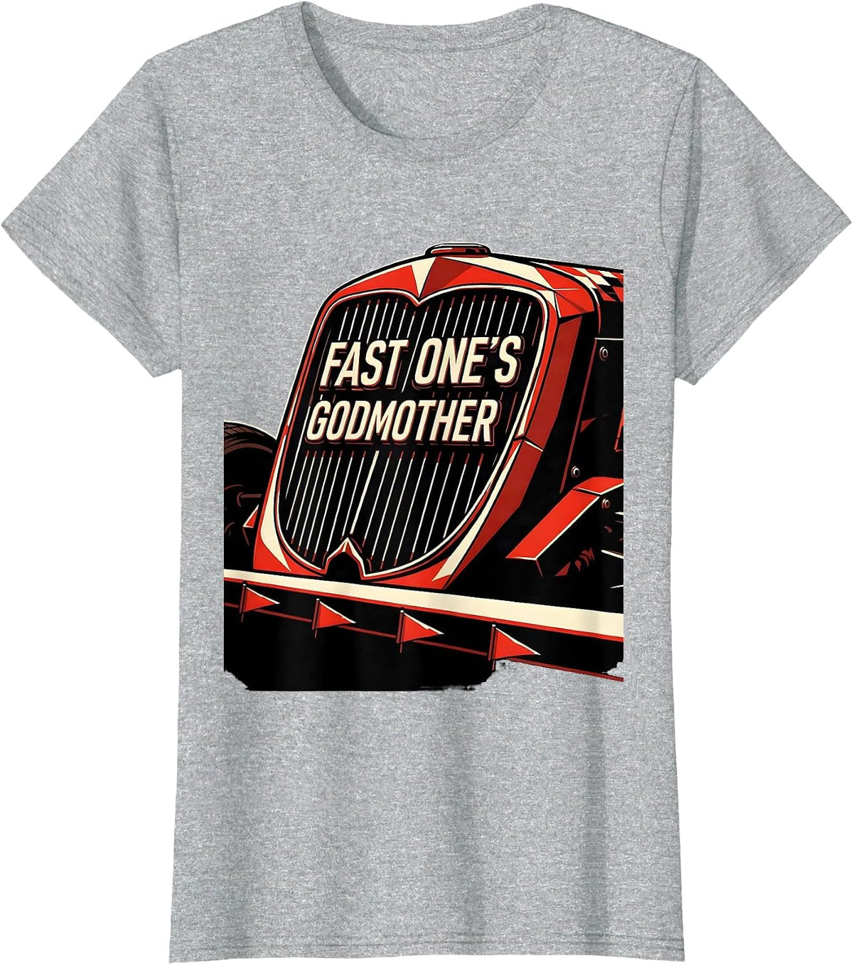 Fast One's Godmother Constructivist Poster Pit Crew Race Car T-Shirt - Heather Grey