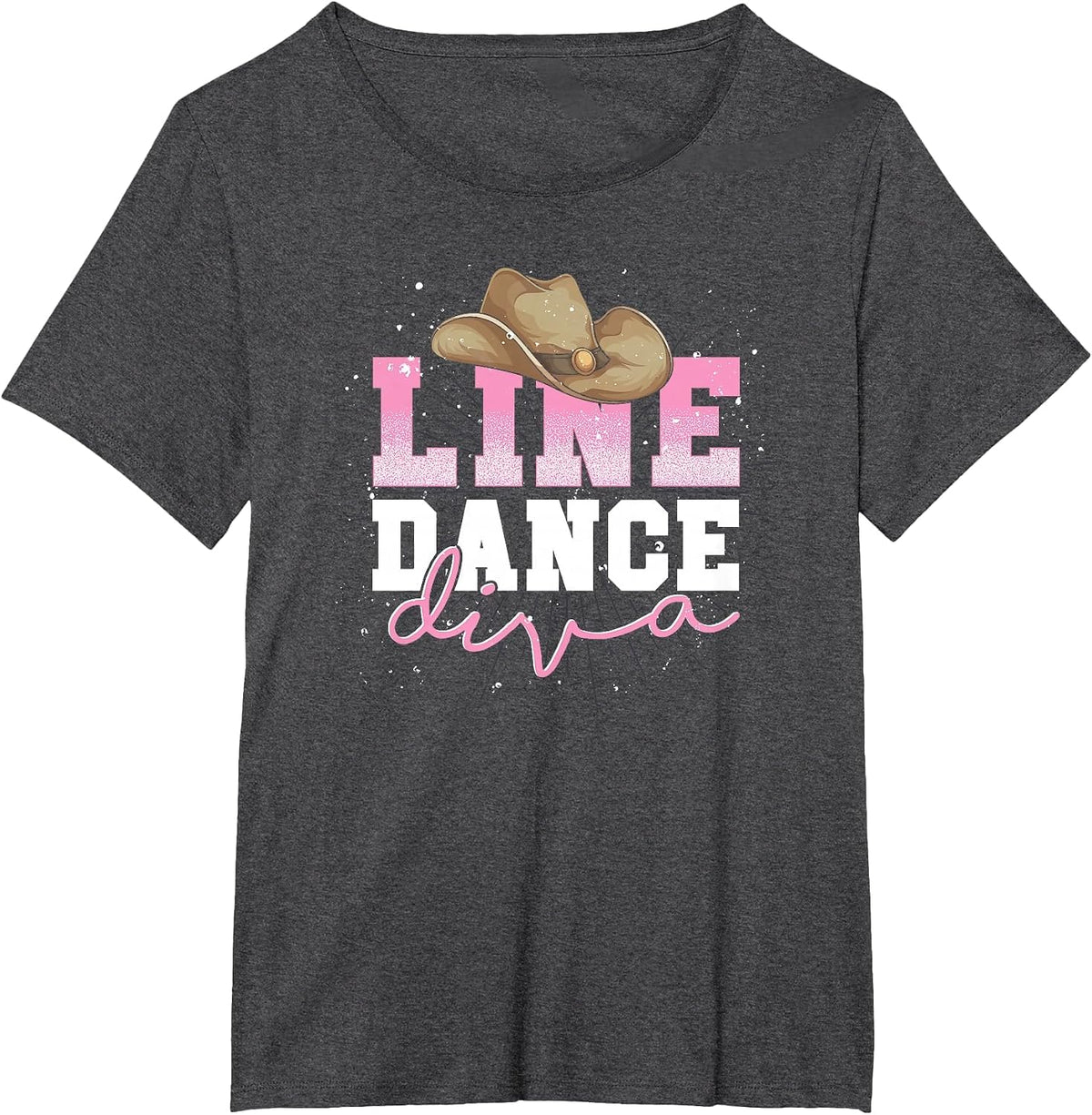 Line Dancing Western Cowgirl Diva Women Cowboy Line Dance T-Shirt - Dark Heather Grey