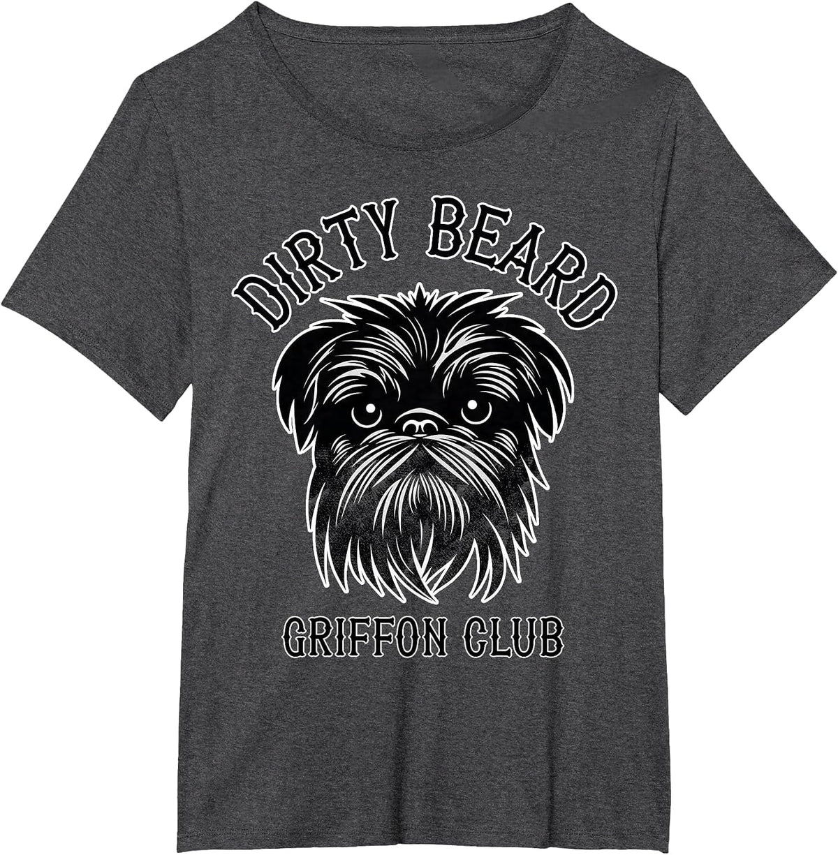 Dirty Beard Griffon Club - Brussels Griffon Dog - Biker T-Shirt - Dark Heather Grey