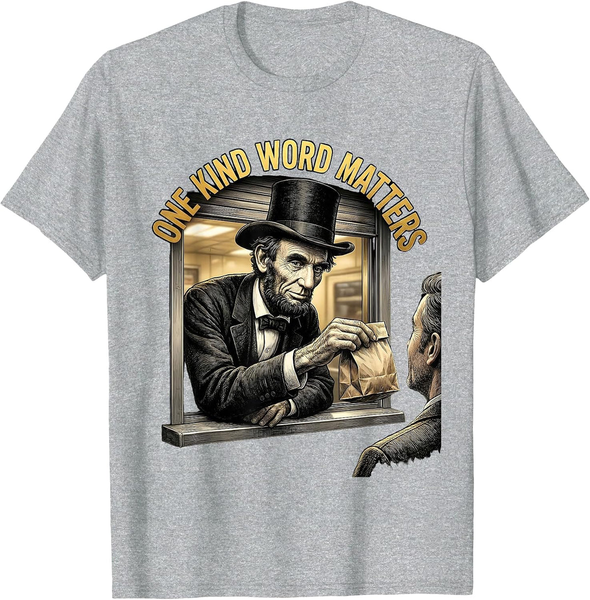 Men's One Kind Word Matters Kindness Design T-Shirt - Heather Grey