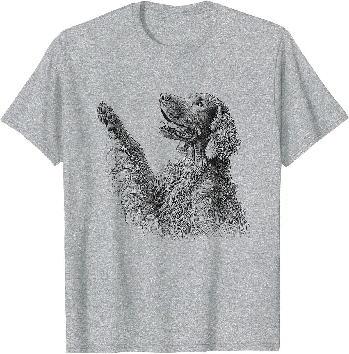 Irish Setter Raising Paw Design for Dog Owner T-Shirt - Heather Grey