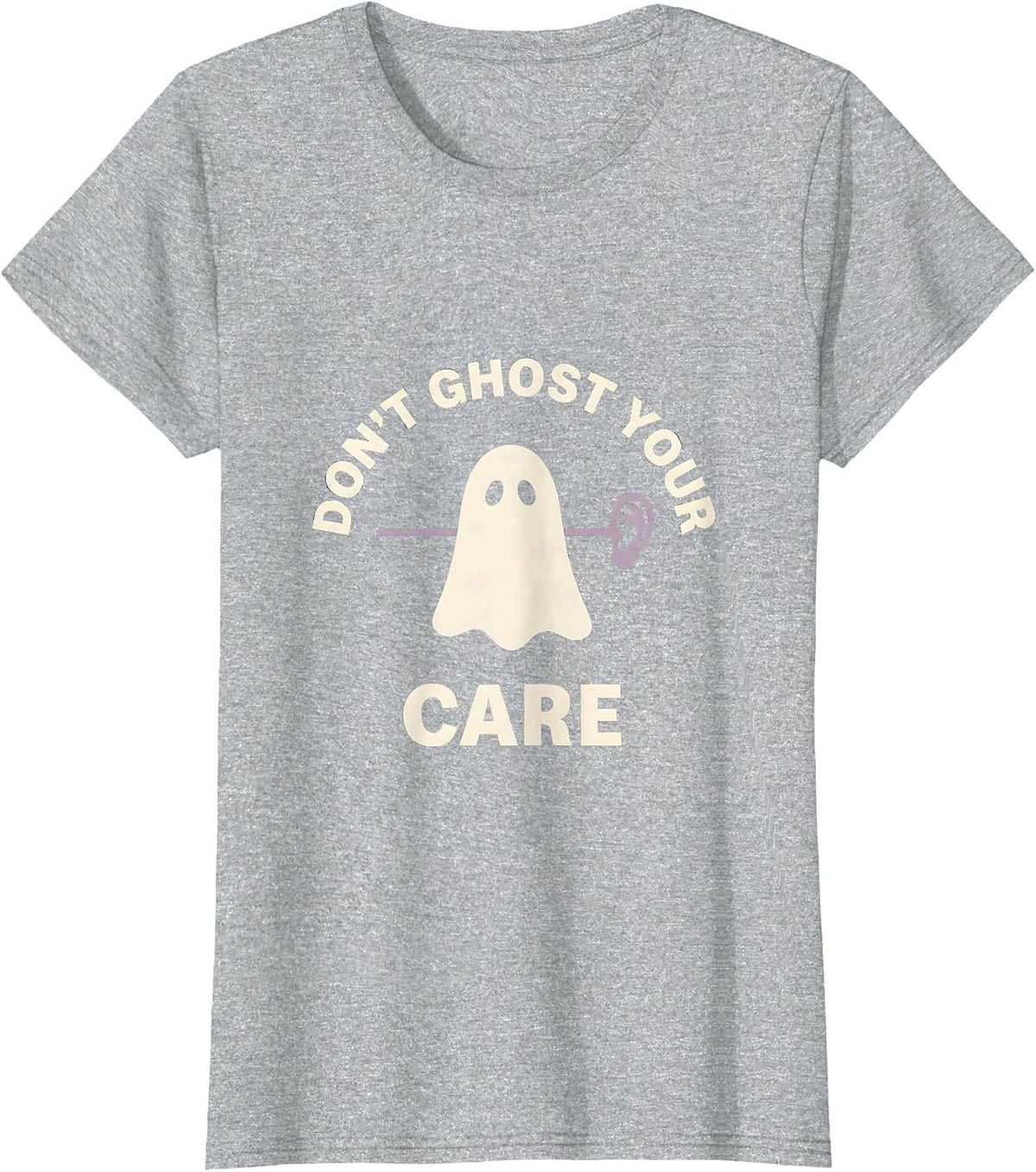 Don't Ghost Your Care Minimalist Ghost Halloween Mental T-Shirt - Heather Grey