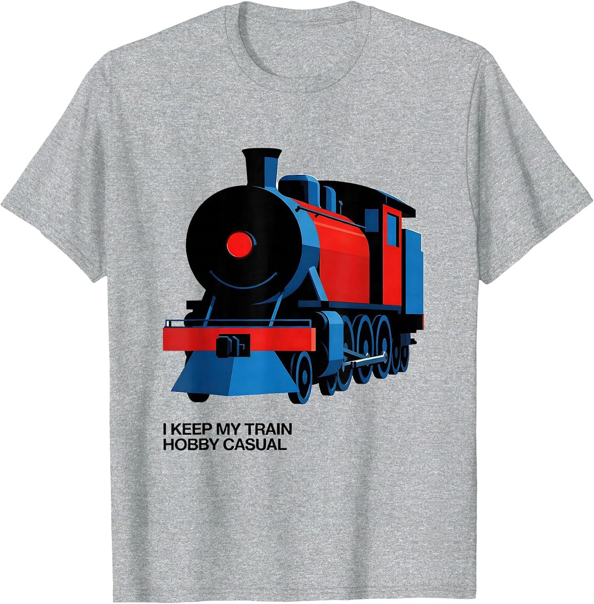 Men's I Keep My Train Hobby Casual Bauhaus Modernist Train T-Shirt - Heather Grey