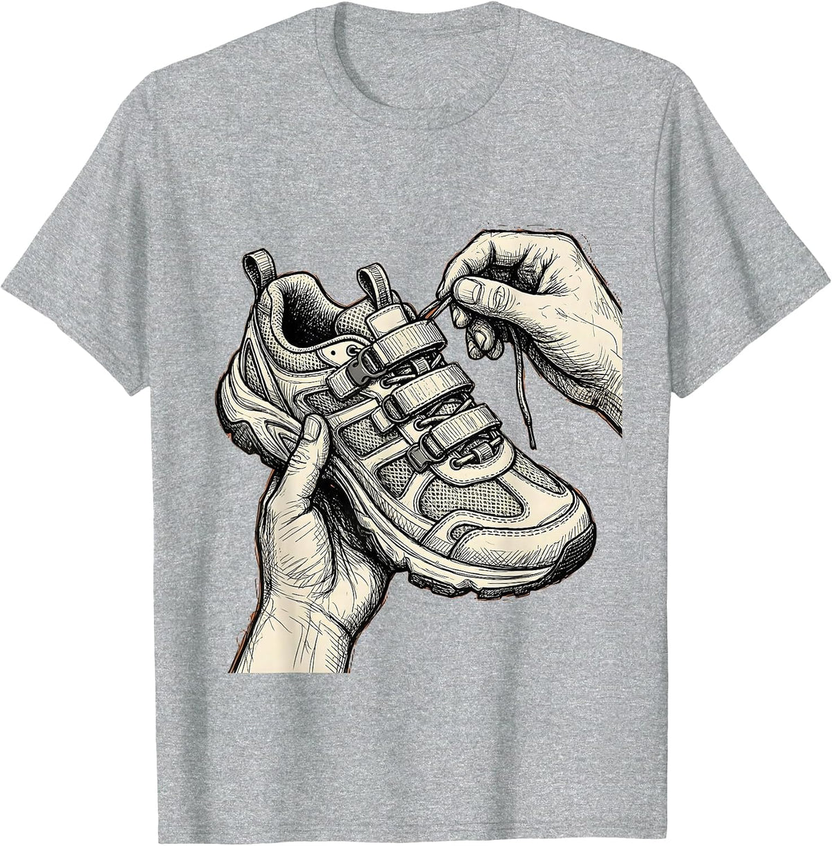 Men's Occupational Therapy Adaptive Shoe Lacing Graphic T-Shirt - Heather Grey