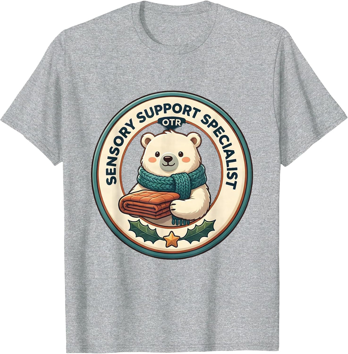 Men's Sensory Support Specialist, OTR Cute Kawaii Occupational T-Shirt - Heather Grey