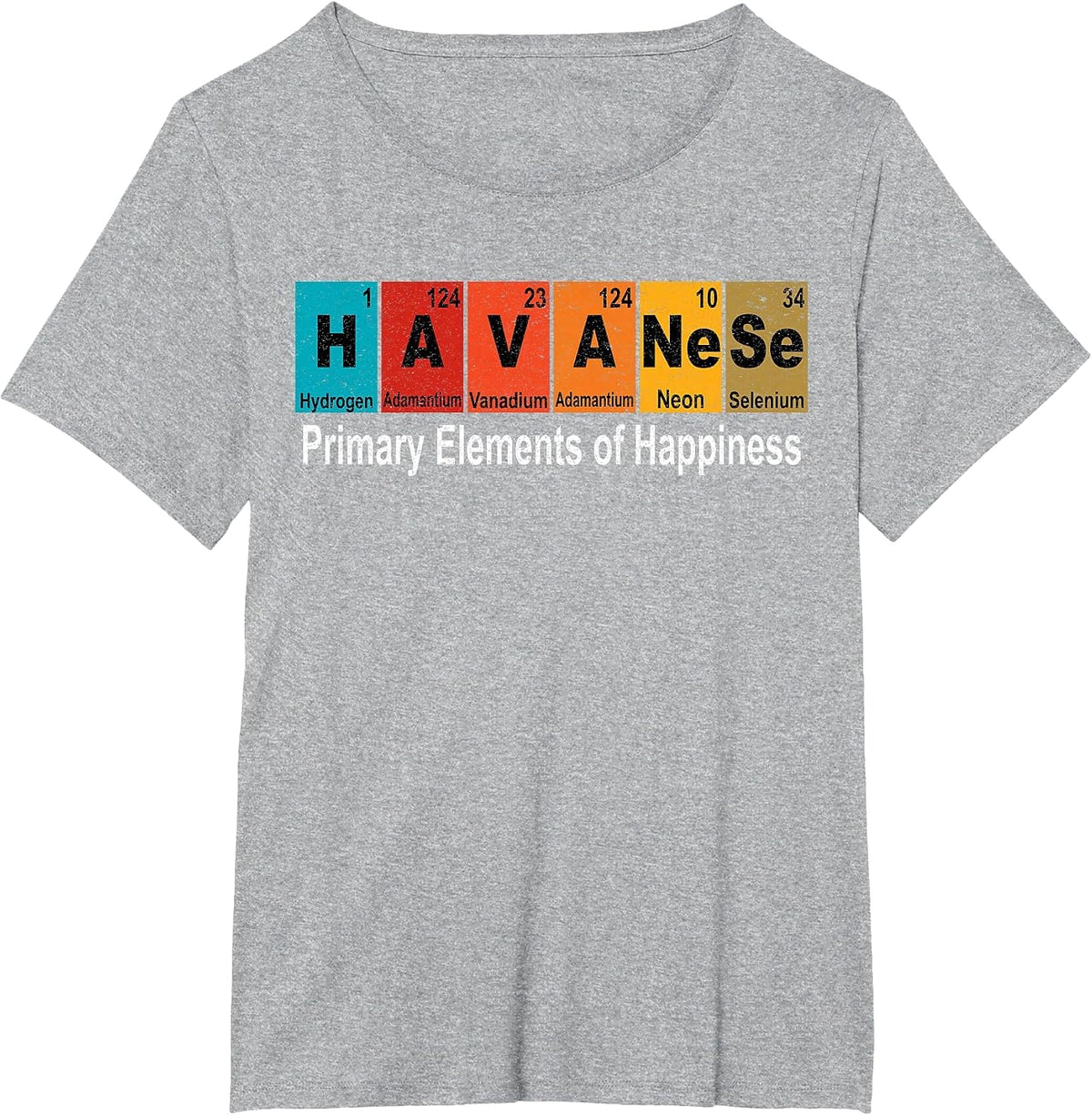 Vintage Havanese Dog Science Funny Periodic Table Pet Lover T-Shirt - Heather Grey