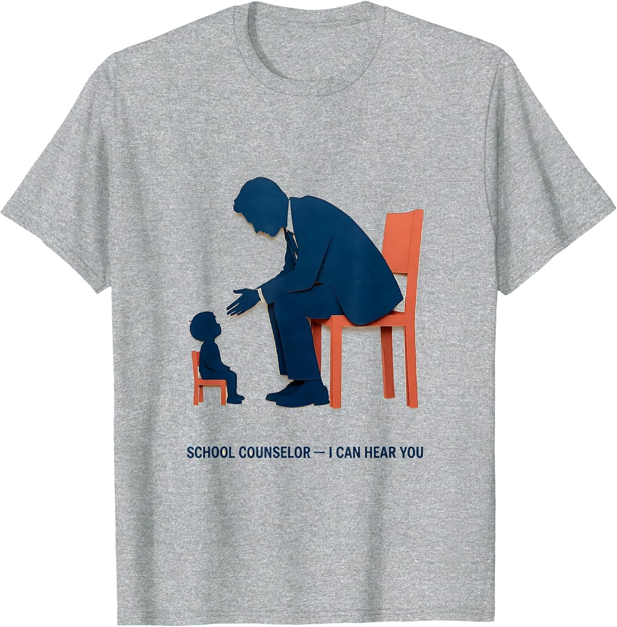 Men's School Counselor I Can Hear You Funny Mental Health Gift T-Shirt - Heather Grey