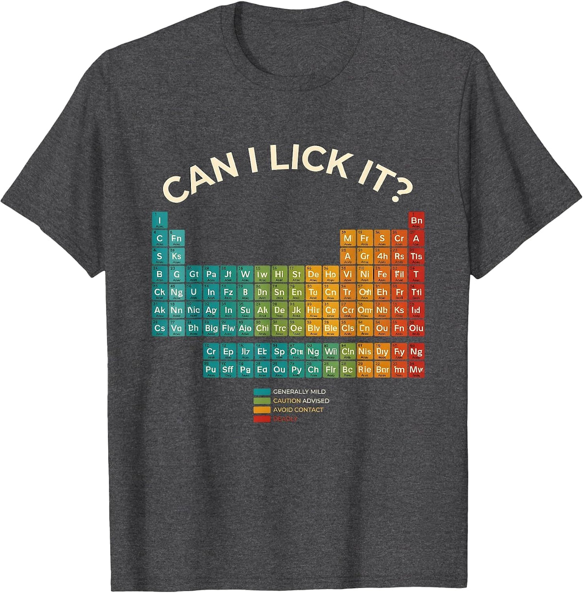 Men's Can I Lick It Funny Periodic Table Science Teacher T-Shirt - Dark Heather Grey