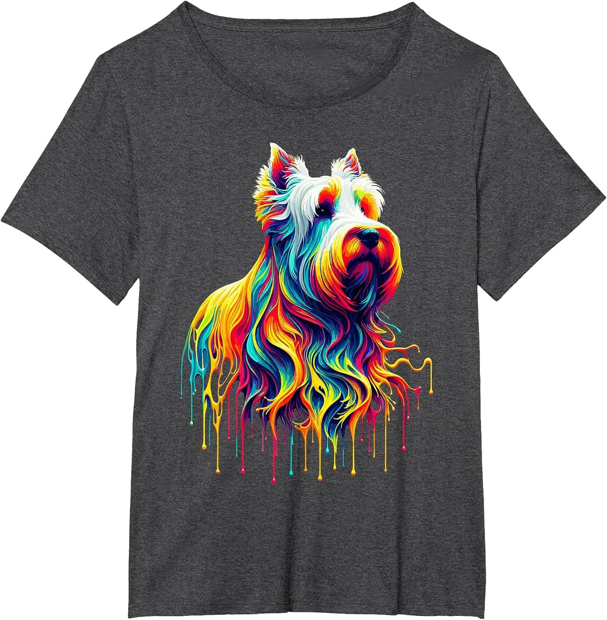 Dripping Paint Art Scottish Terrier Scottie Terriers T-Shirt - Dark Heather Grey