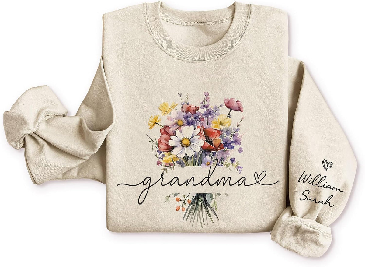 Personalized Mama Sweatshirt, Custom Sweatshirts For Women, Custom Mom Sweatshirt With Kidnames 1 - Ds1-grandma