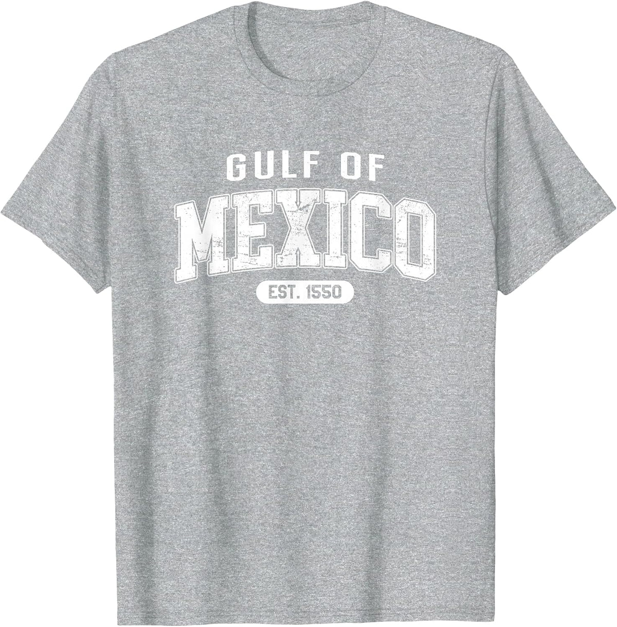 Gulf of Mexico Est. 1550 Retro Vintage T-Shirt - Heather Grey