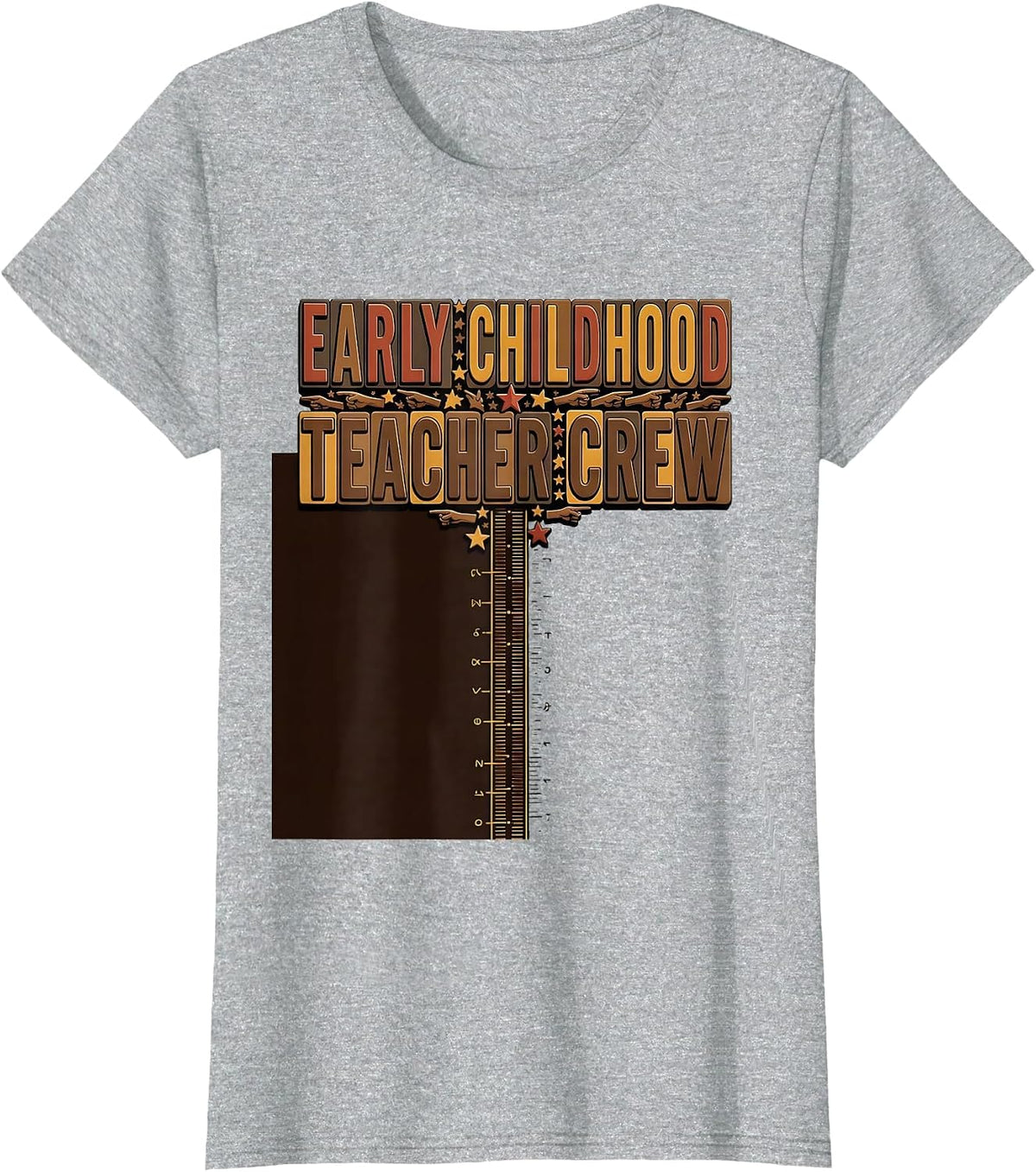 Early Childhood Teacher Crew Warm Nurturing Values-Driven T-Shirt - Heather Grey
