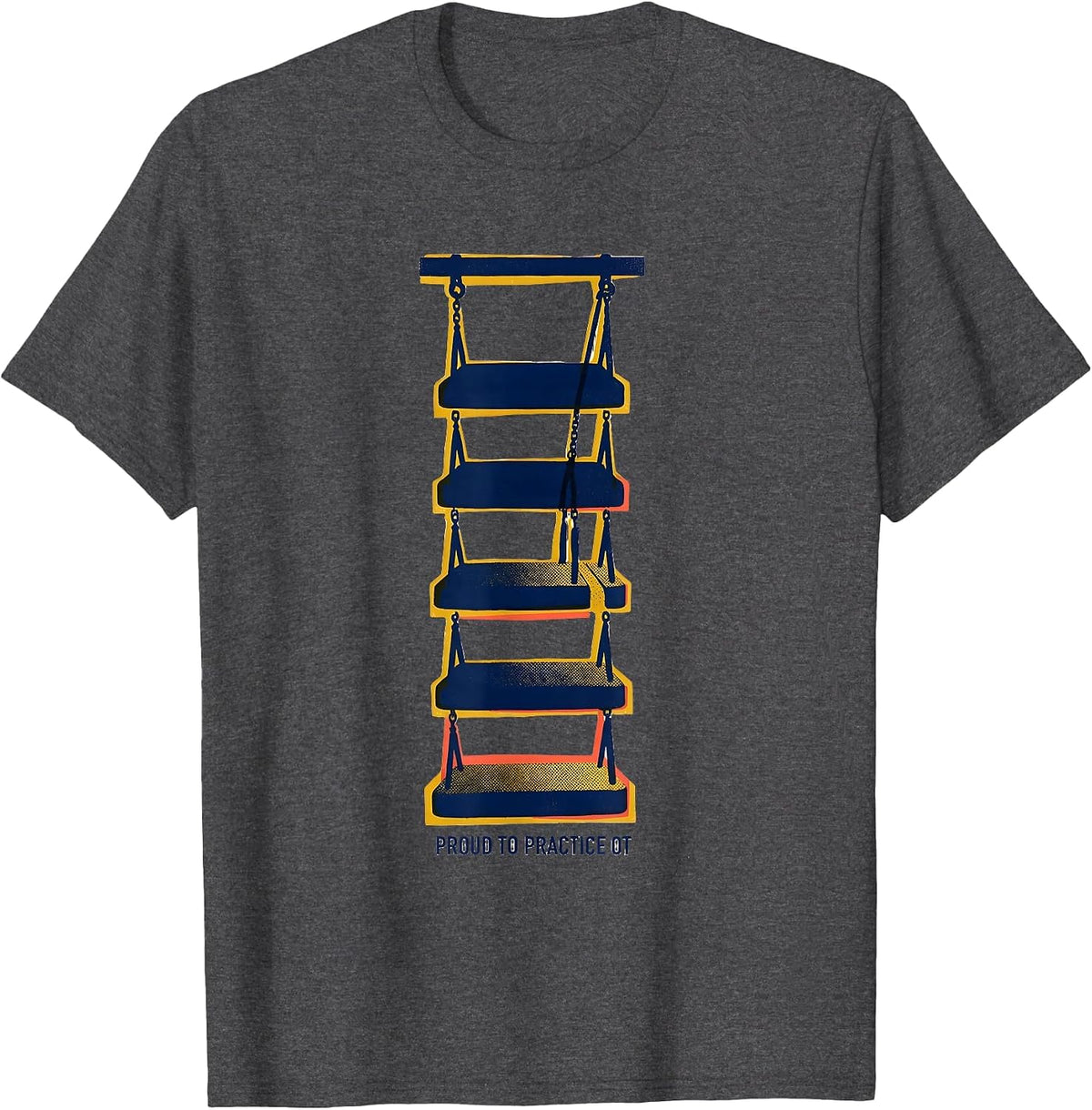 Men's Proud To Practice OT Funny Occupational Therapy Humor T-Shirt - Dark Heather Grey