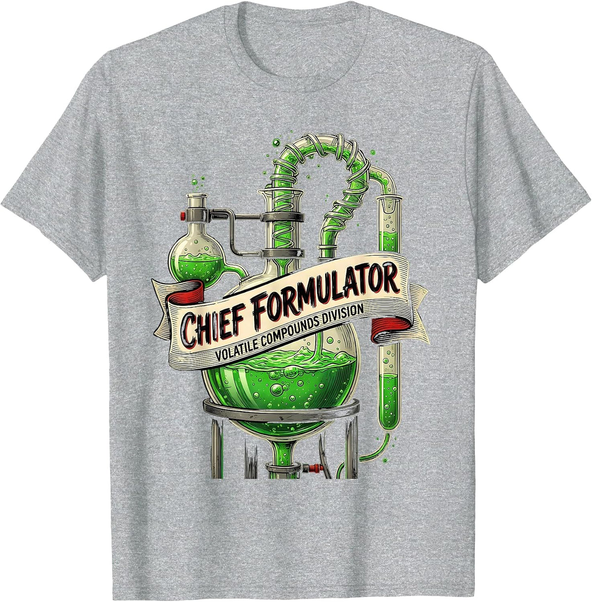 Men's CHIEF FORMULATOR Mad Scientist Science Teacher Humor T-Shirt - Heather Grey