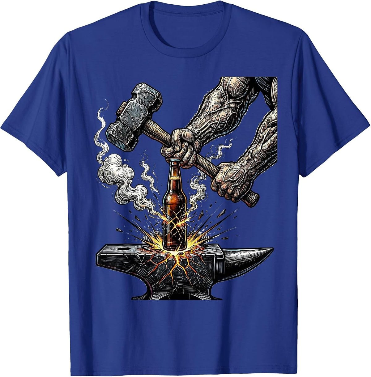 Blacksmith Beer Forge Graphic Tee T-Shirt - Royal Blue