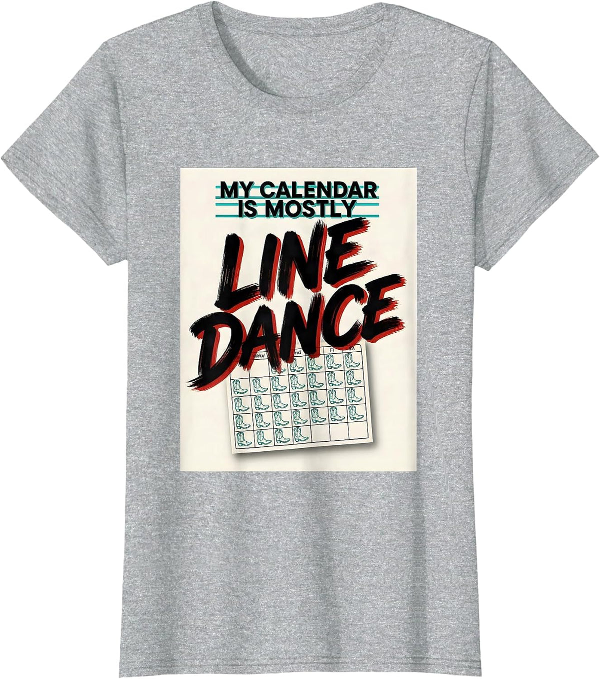 My Calendar Is Mostly Line Dance Funny Line Dance Group T-Shirt - Heather Grey