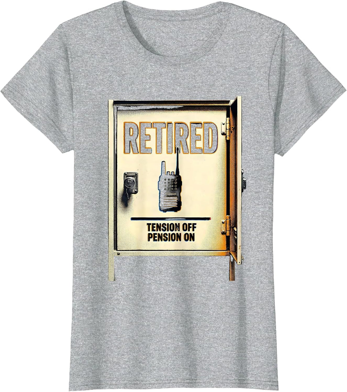 Retired: Tension Off, Pension On Funny Police Officer Gift T-Shirt - Heather Grey