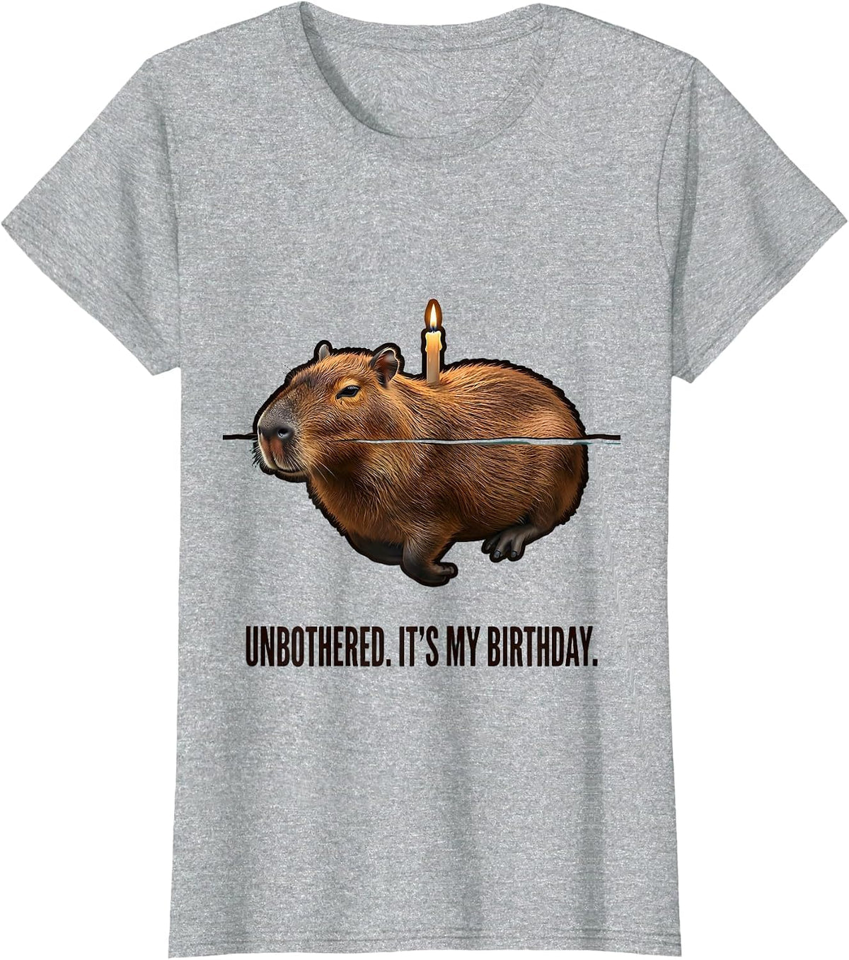 Unbothered It's My Birthday Kawaii Capybara Birthday To Me T-Shirt - Heather Grey