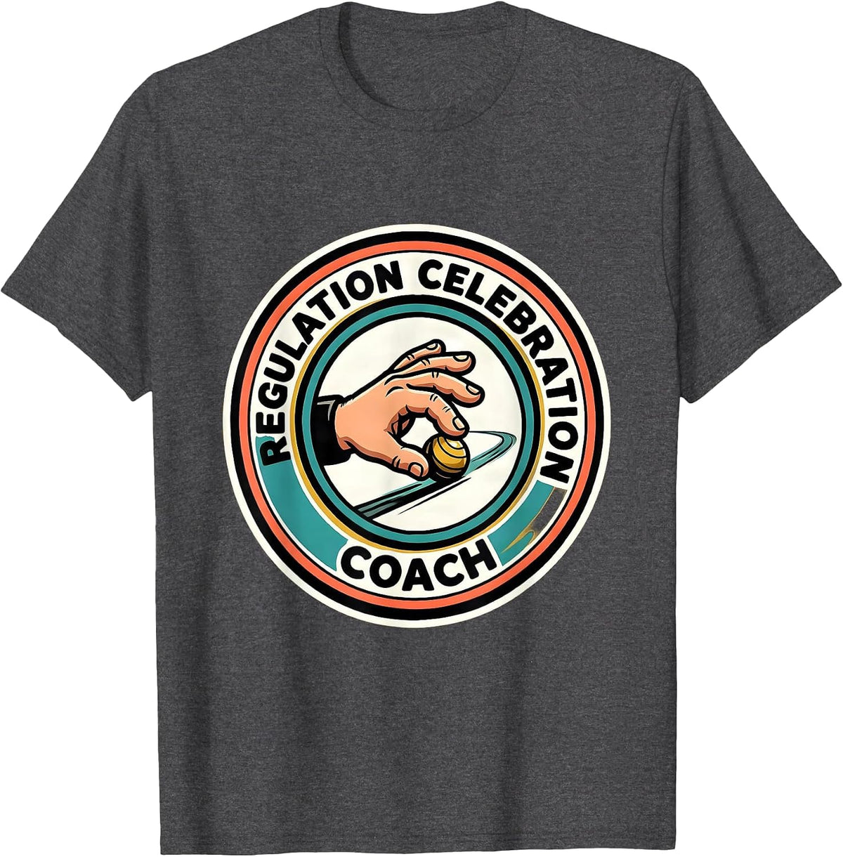 Men's Regulation Celebration Coach Cartoon Occupational Therapy T-Shirt - Dark Heather Grey