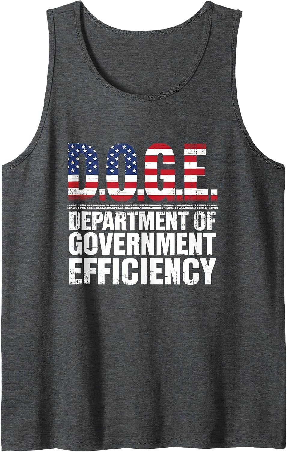 Funny Doge Meme D.O.G.E. Shiba Inu Government Design Tank Top - Dark Heather Grey