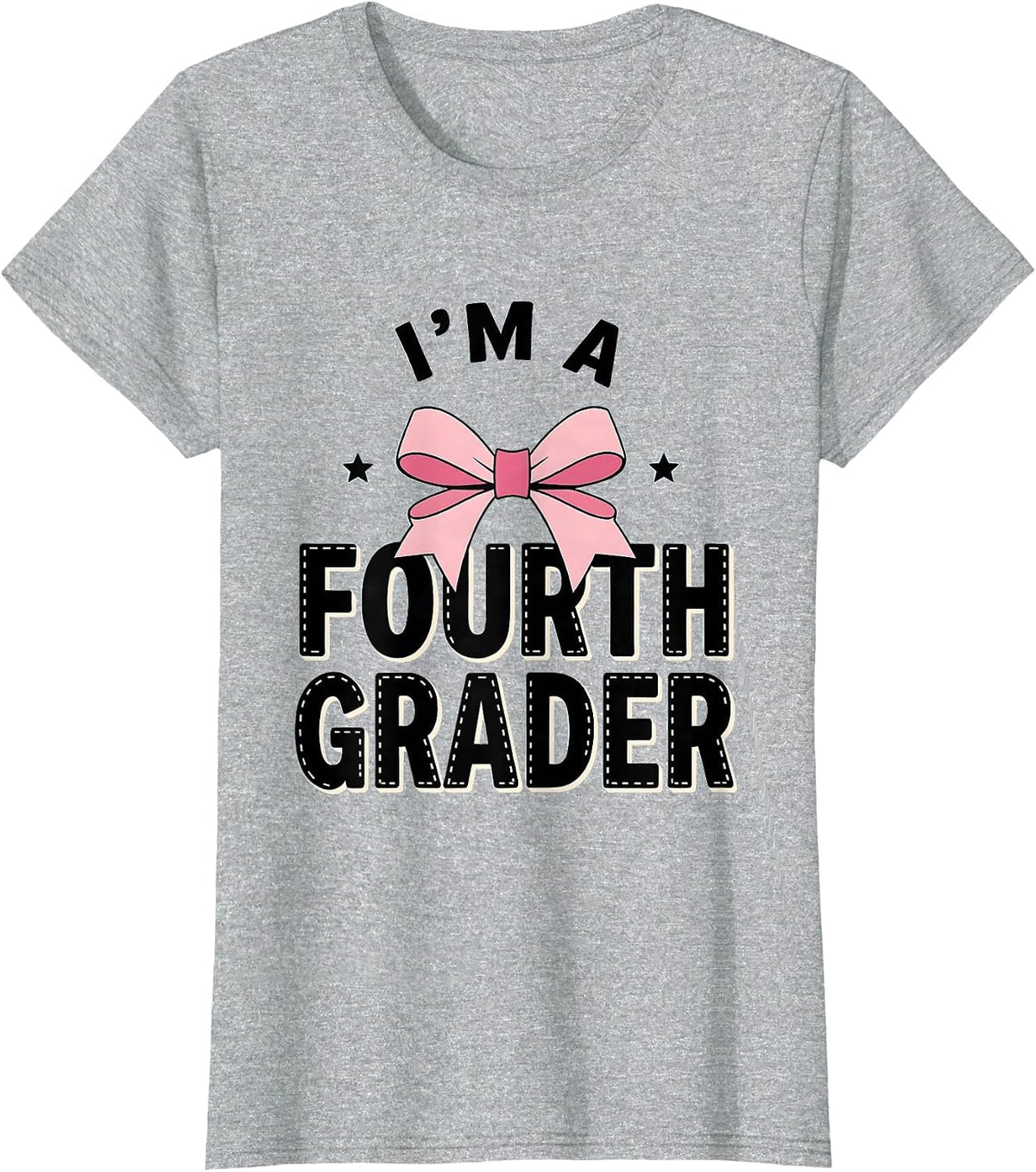 I’m A Fourth Grader Coquette Bow Back to School Fourth Grade T-Shirt - Heather Grey