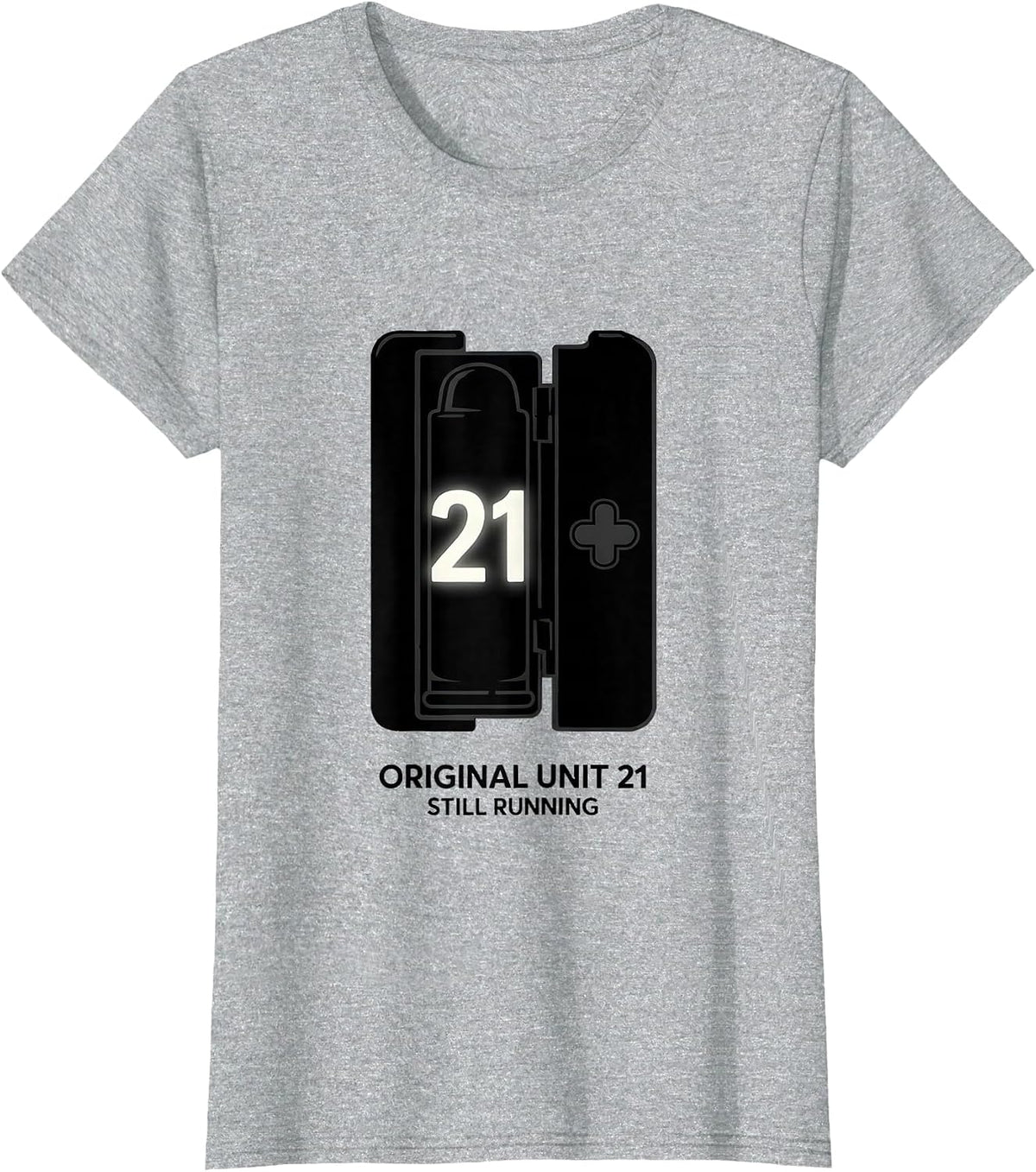 Original Unit 21 Still Running Monochrome Birthday Gamer T-Shirt - Heather Grey