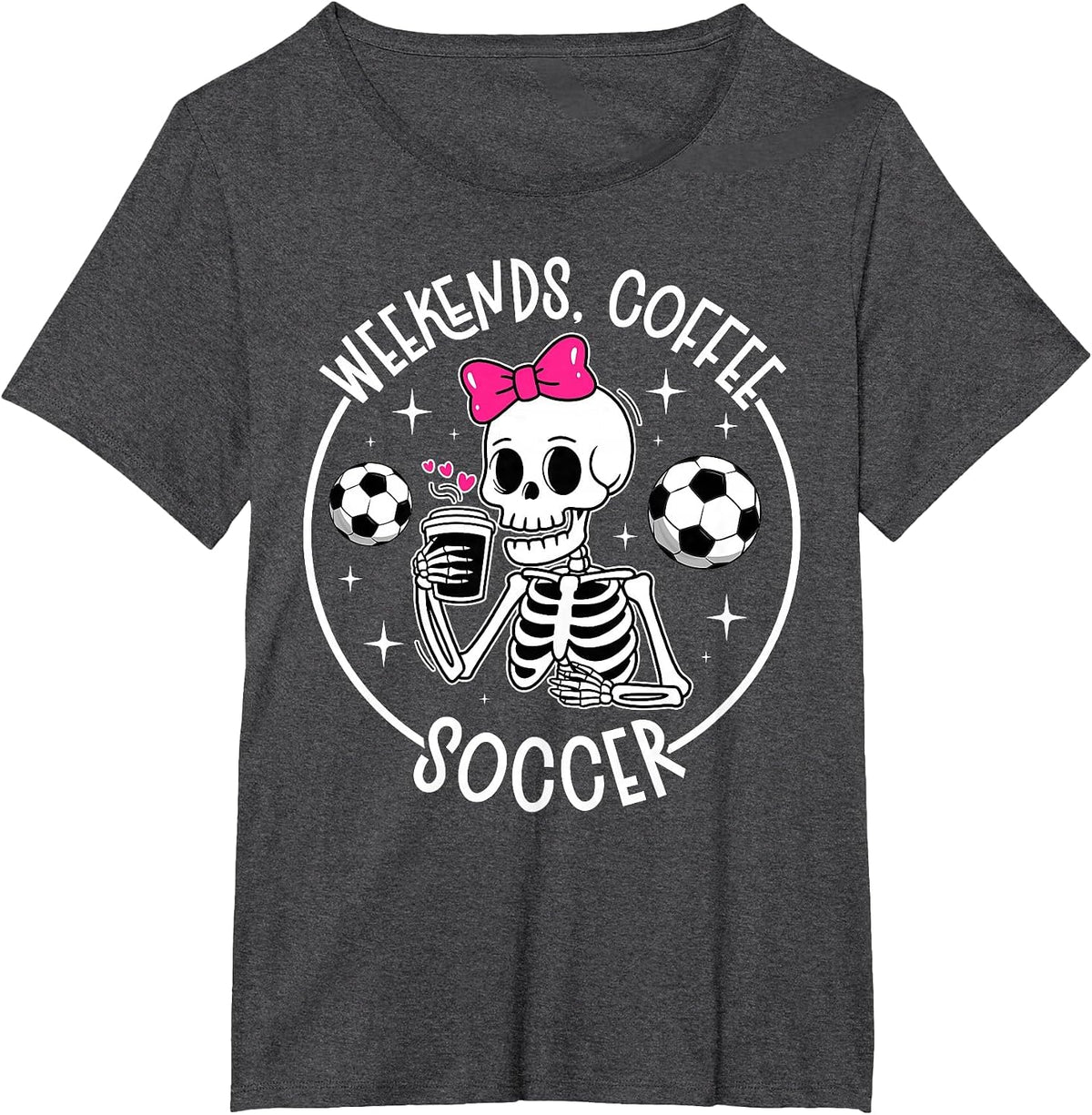 Weekends Coffee Soccer Mom of A Soccer Player Mama T-Shirt - Dark Heather Grey