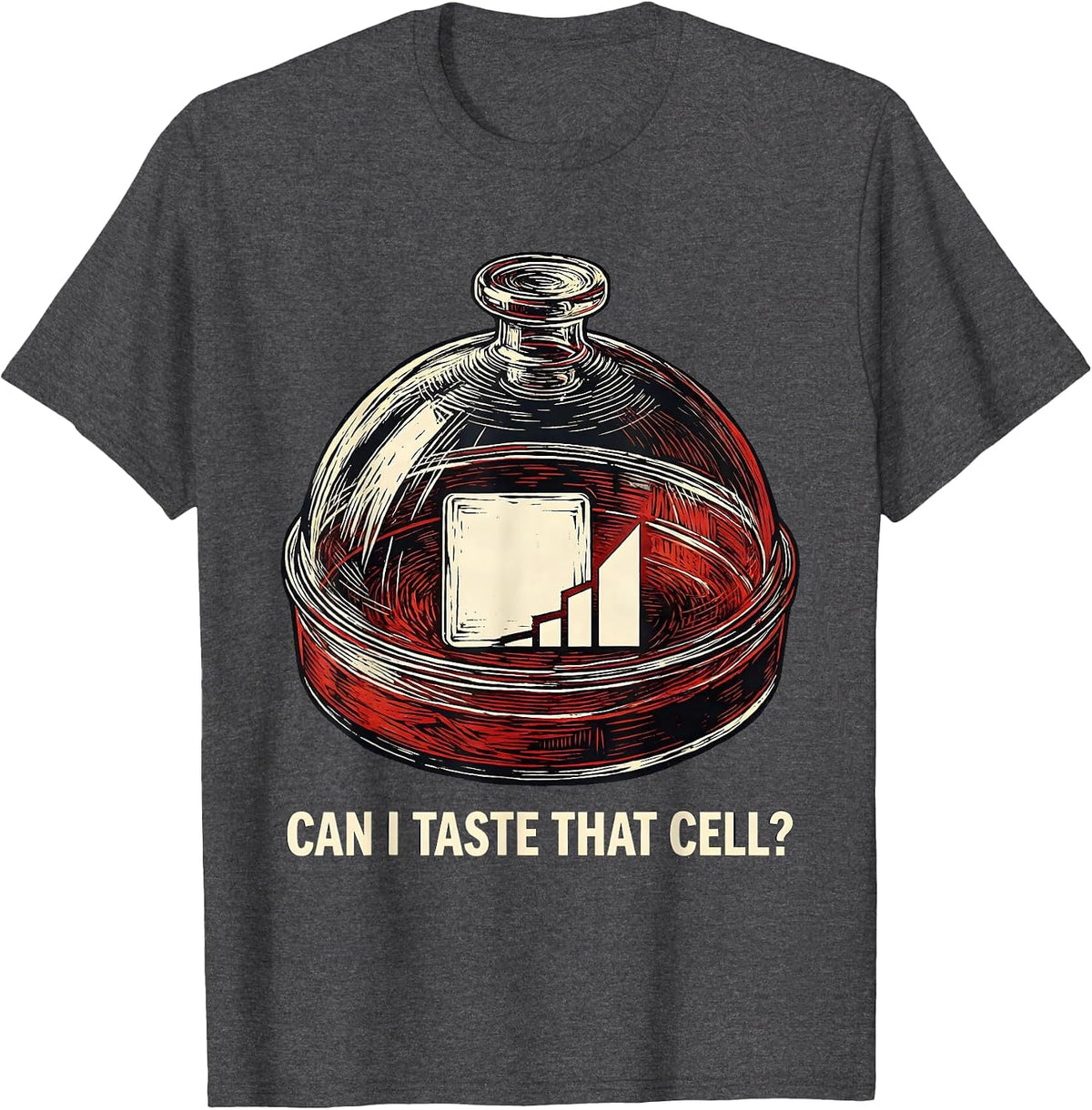 Men's Can I Taste That Cell Funny Periodic Table Science Teacher T-Shirt - Dark Heather Grey