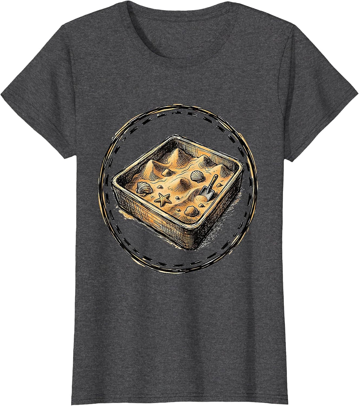 Women's Preschool Teacher Kinetic Sand Sensory Bin Graphic T-Shirt - Dark Heather Grey