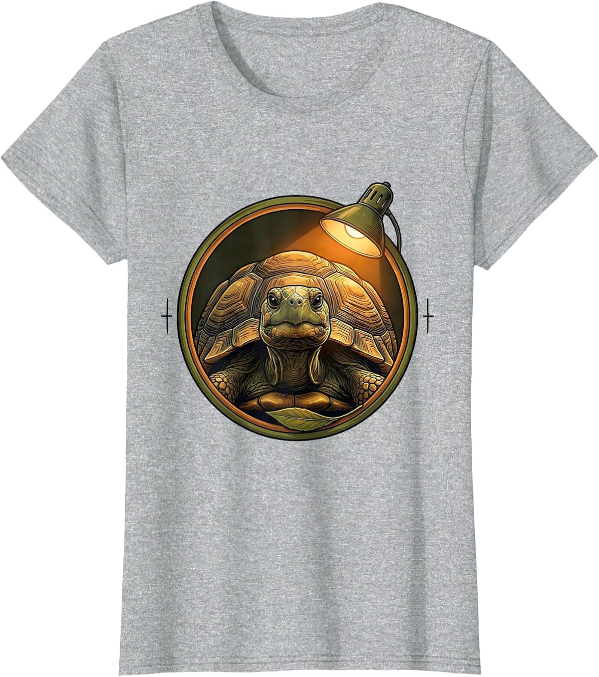 Tortoise Badge Lighthearted Animal Lover Humor T-Shirt - Heather Grey