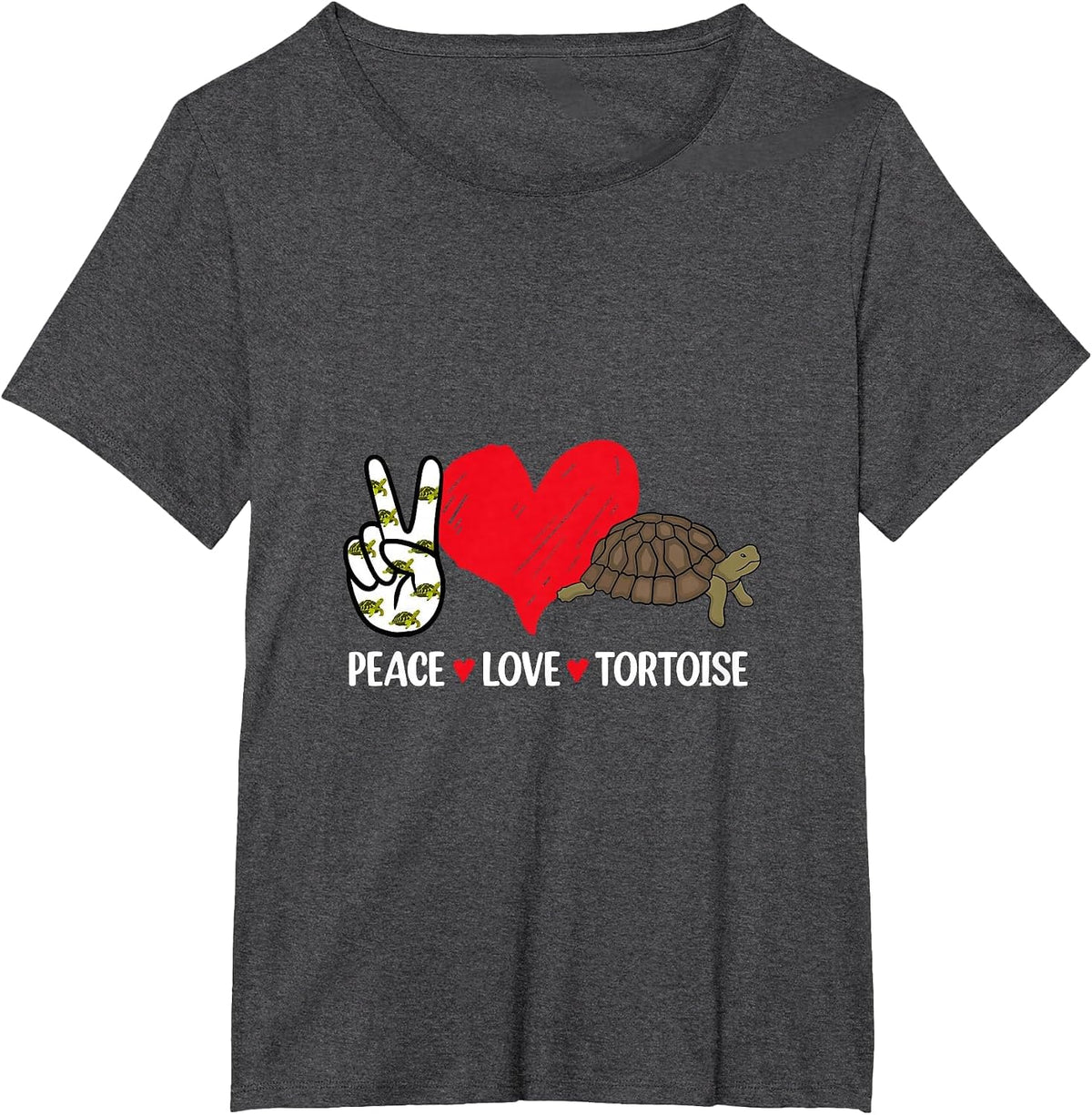 Peace Love Tortoise T-Shirt - Dark Heather Grey