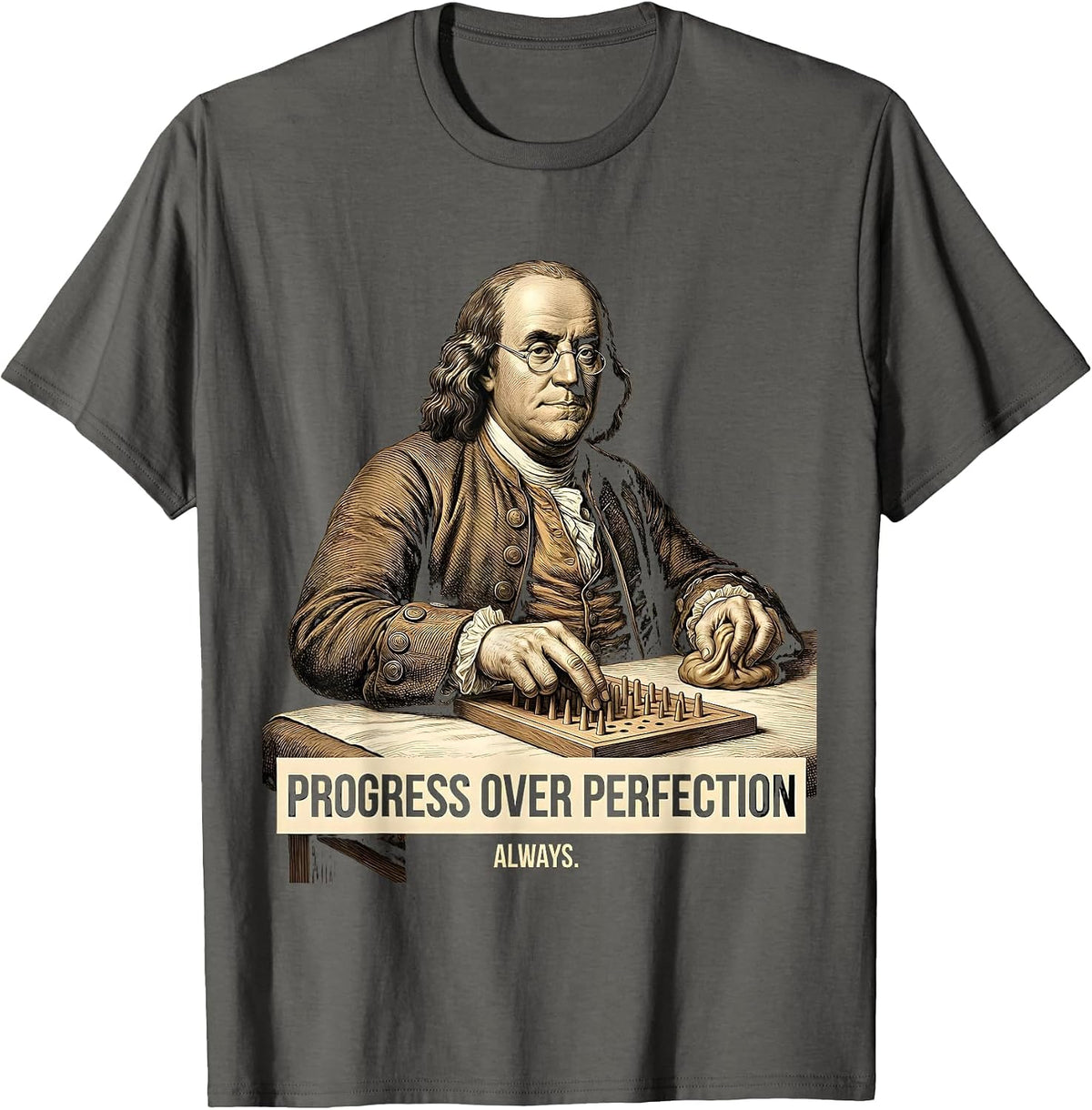 Progress Over Perfection Occupational Therapy Design T-Shirt - Asphalt Grey