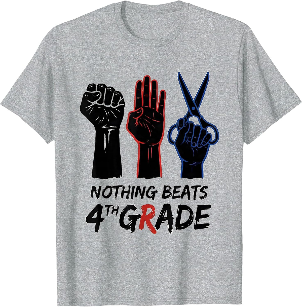 Men's Nothing Beats 4th Grade Funny Grade Team Back To School T-Shirt - Heather Grey