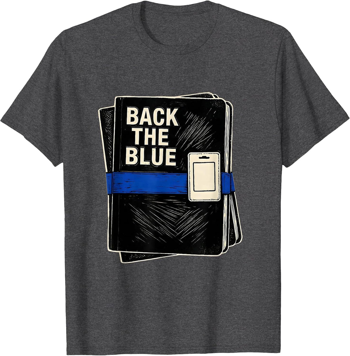 Back The Blue Thin Blue Line Police Support Family Pride T-Shirt - Dark Heather Grey