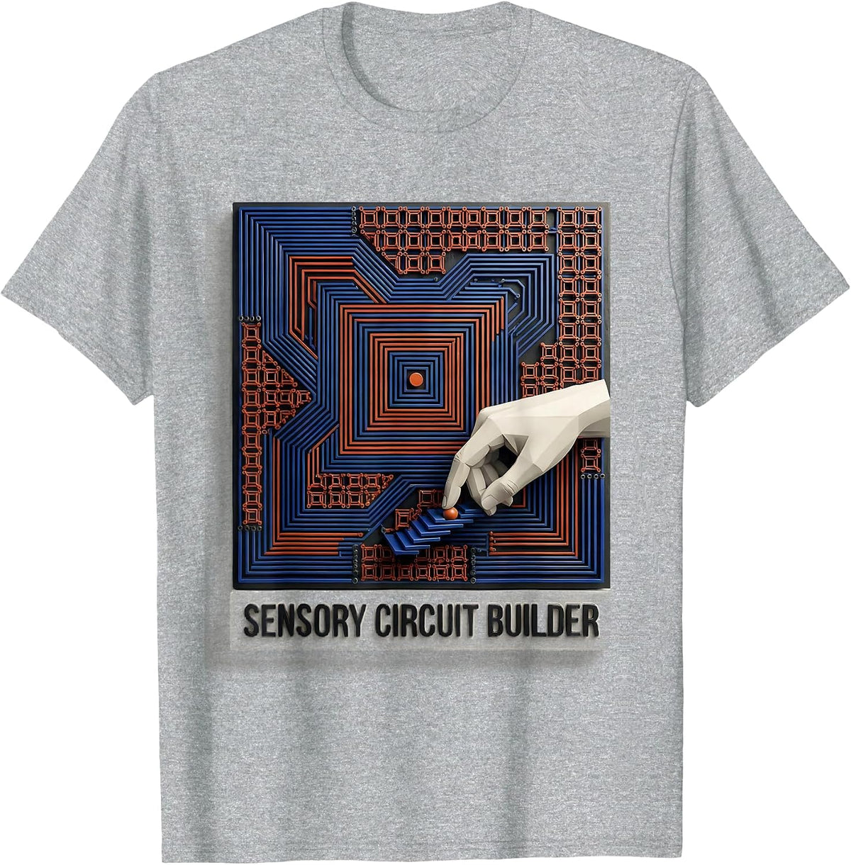 Men's Sensory Circuit Builder Geometric Occupational Therapy OT T-Shirt - Heather Grey