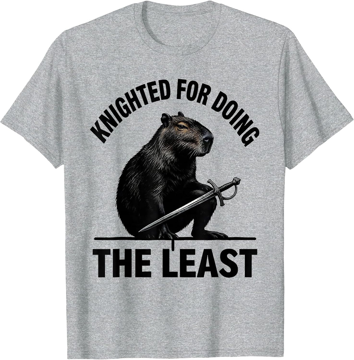 Men's Knighted For Doing The Least Funny Capybara Animal Meme T-Shirt - Heather Grey
