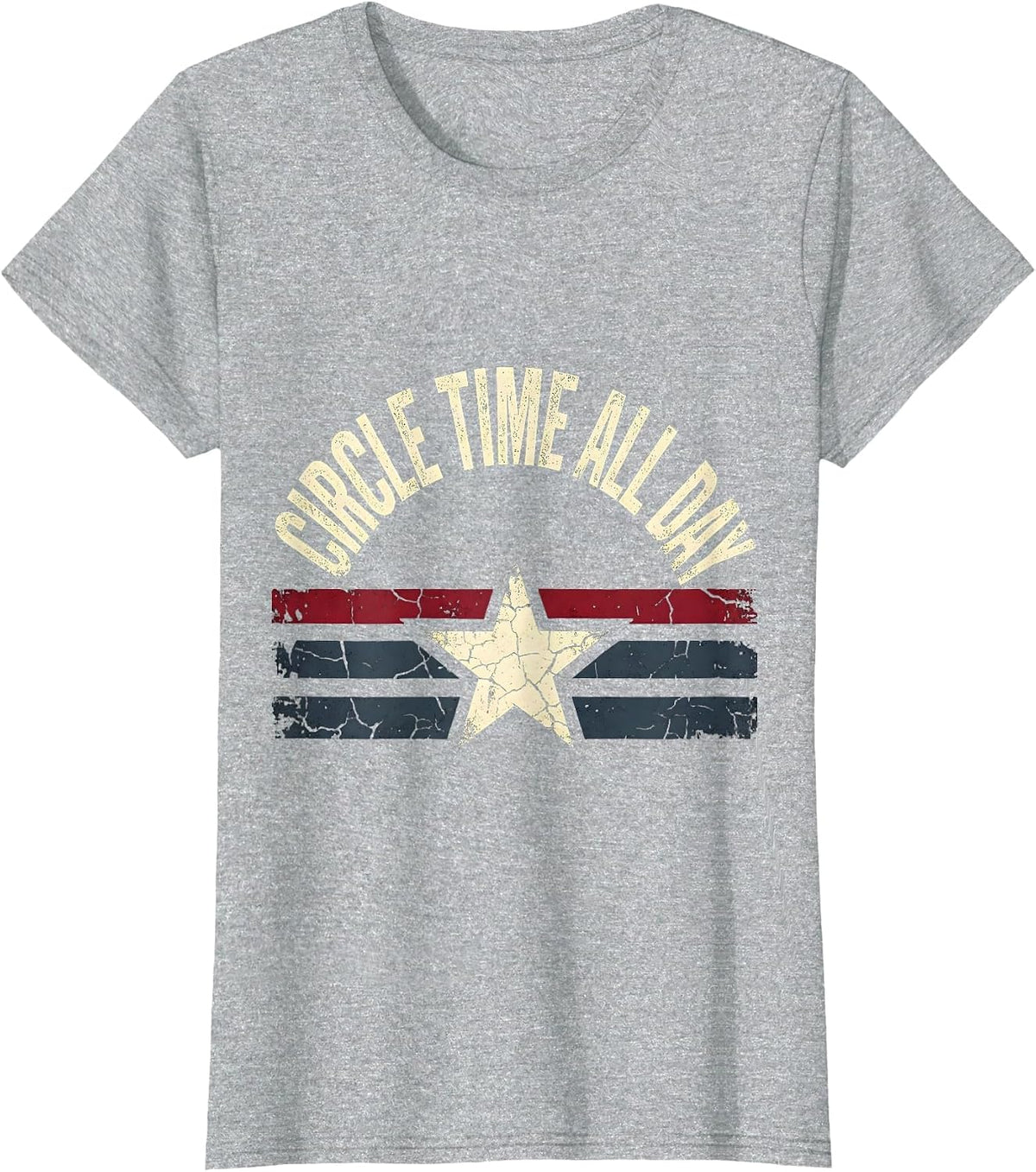 Circle Time All Day Preschool Teacher Design T-Shirt - Heather Grey