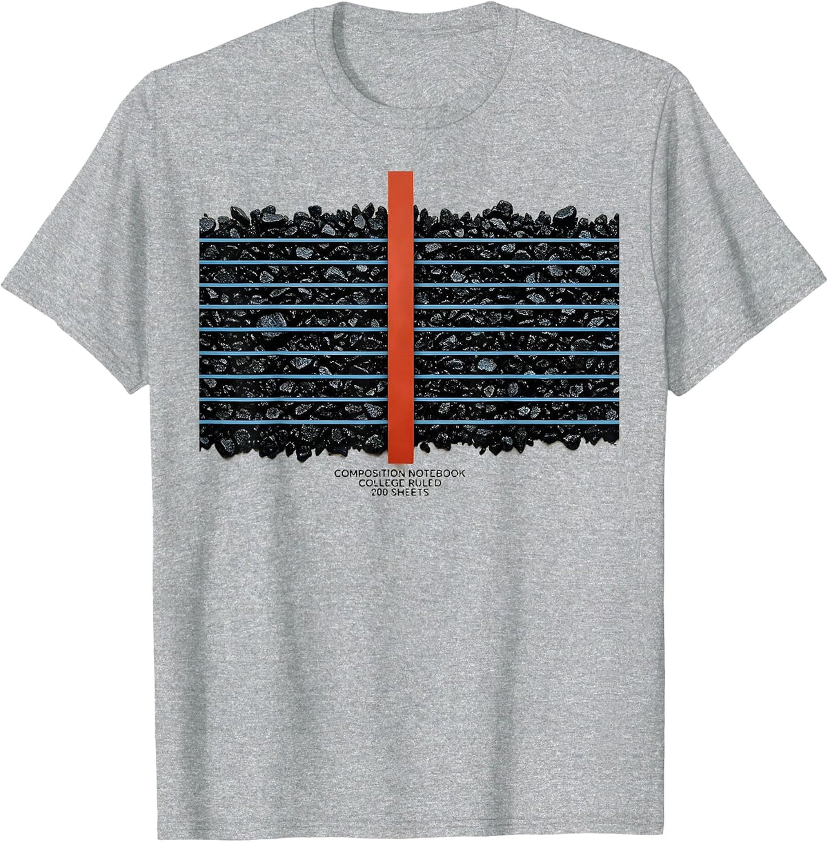 Men's Composition Notebook College Ruled 200 Sheets Teacher T-Shirt - Heather Grey