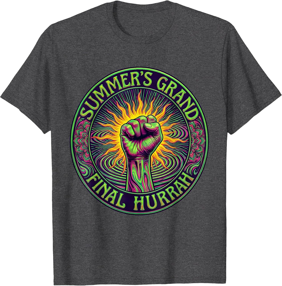 Summer's Grand Final Hurrah Labor Day Design T-Shirt - Dark Heather Grey