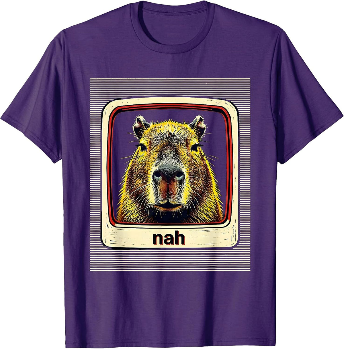 nah Funny Capybara Gamer Meme Humor Video Games T-Shirt - Purple