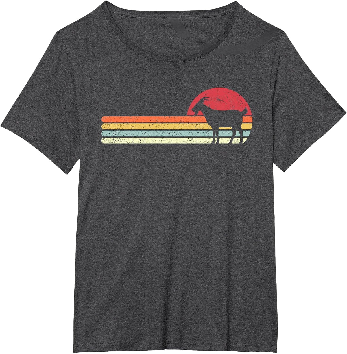 Goat Shirt. Retro Style T-Shirt T-Shirt - Dark Heather Grey
