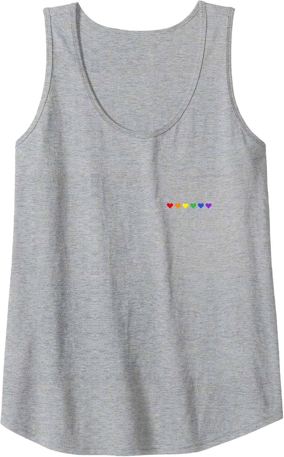 Tiny Rainbow Hearts Subtle Pride Month Flag LGBT Gay Rights Tank Top - Heather Grey